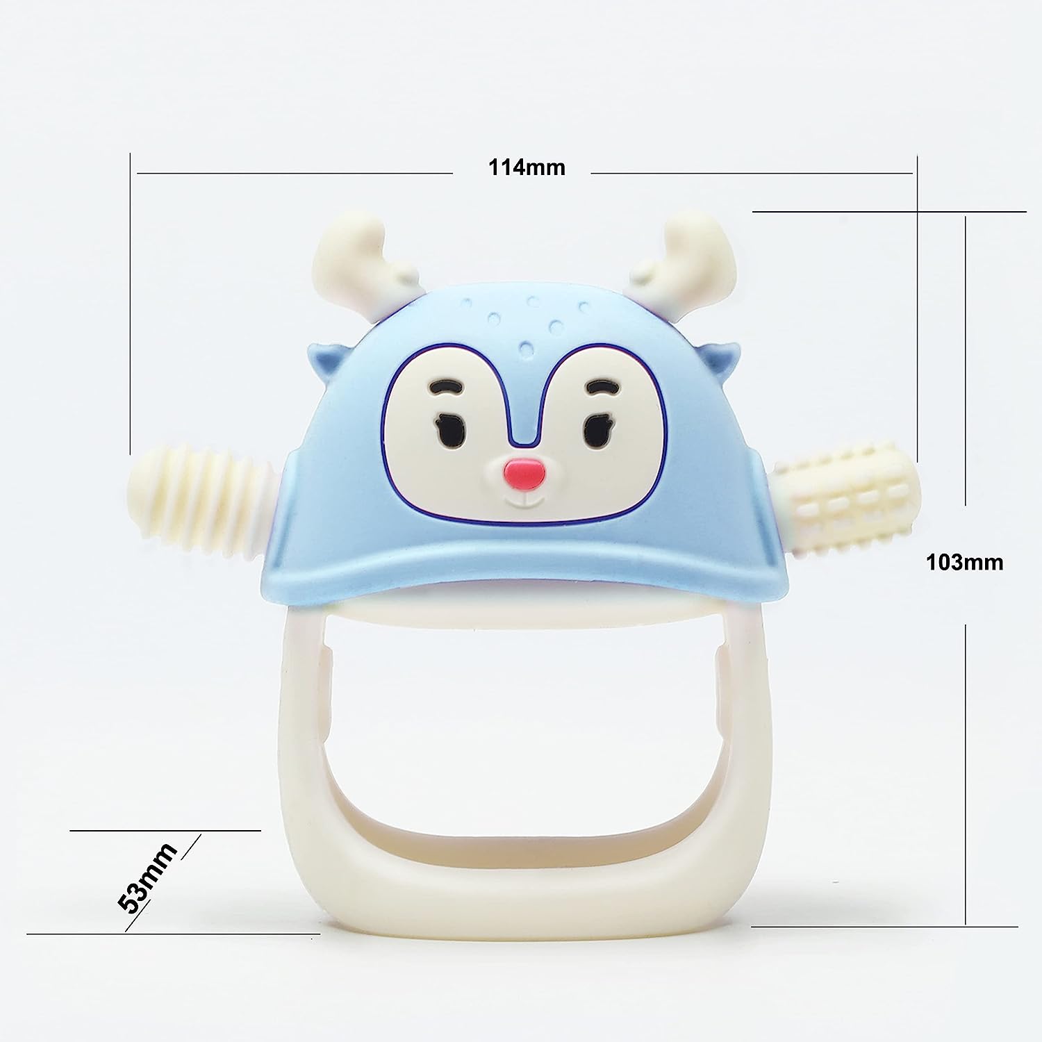 Smily Mia Penguin Baby Teething Toys for 3-6Months, Infant Handheld Pacifiers 0-6Months, 3Months Old Baby Must Haves, 4months Old Toys for Babies, Light Grey… - Image 9